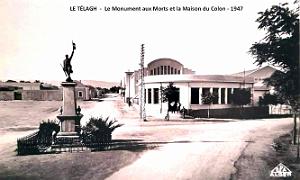 Le Telagh - Le Monument aux Morts et la Maison du Colon - 1947